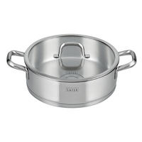 SERVIERPFANNE Lafer 28 cm  - Transparent/Silberfarben, Design, Glas/Metall (28cm) - Johann Lafer