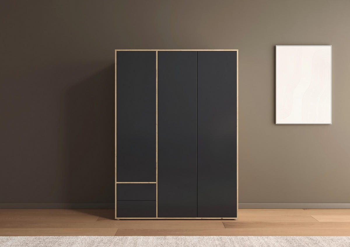 DREHTÜRENSCHRANK in Grau, Eiche Artisan  - Eiche Artisan/Grau, Modern, Holzwerkstoff (140/194/53cm) - Rauch Möbel