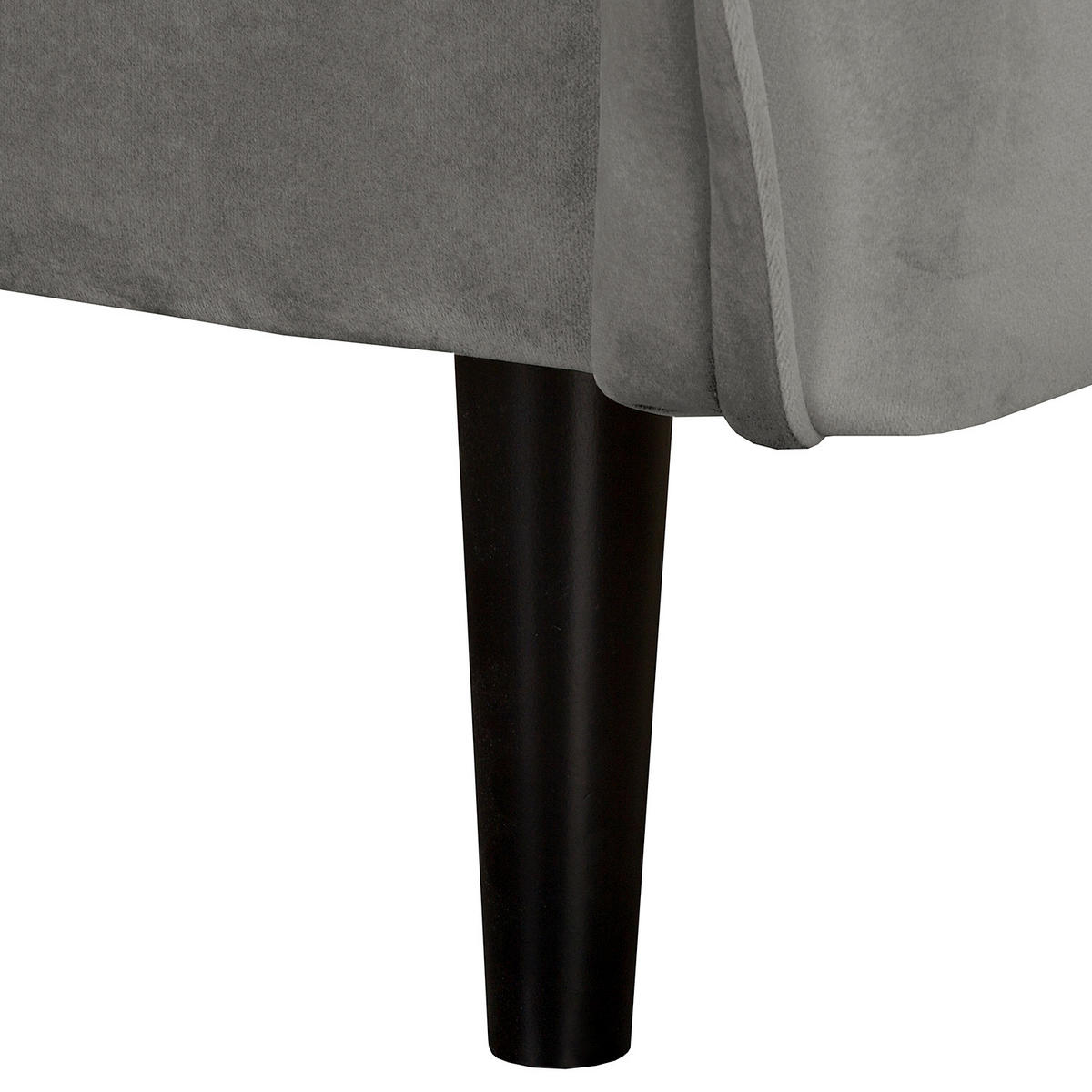 3-SITZER-SOFA JULI Samt Grau  - Schwarz/Grau, Design, Holz/Textil (203/86/100cm) - P & B