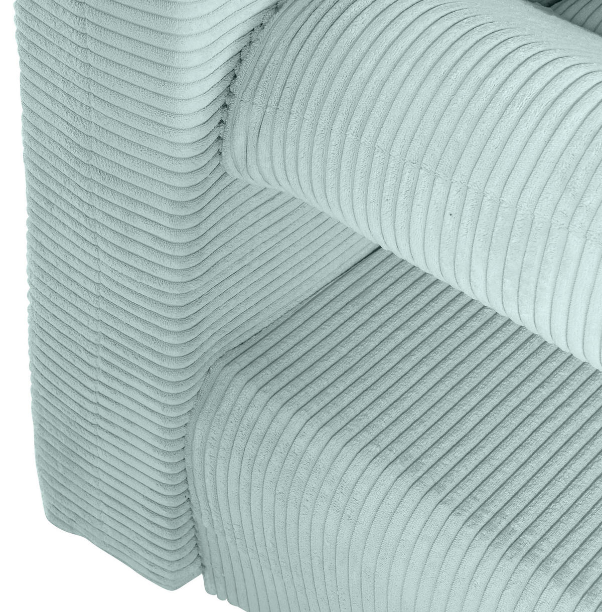 SCHLAFSOFA  mit Rücken echt, Liegefunktion Cord Mintgrün  - Naturfarben/Mintgrün, KONVENTIONELL, Holz/Textil (200/75/92cm) - home24