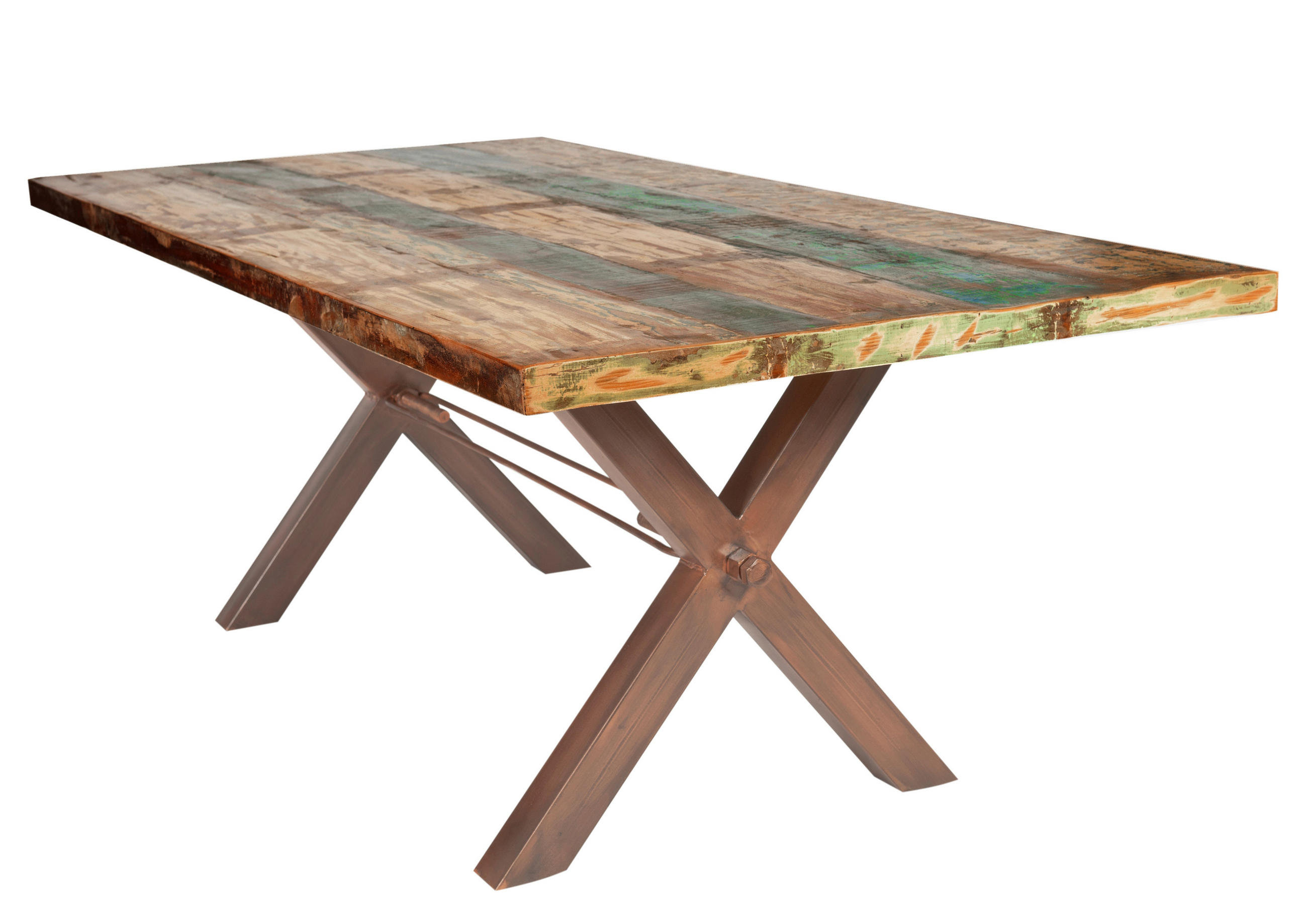 ESSTISCH 200/100/76,5 cm Echtholz  Holz, Metall rechteckig Braun, Multicolor  - Multicolor/Braun, MODERN, Holz/Metall (200/100/76,5cm) - MID.YOU