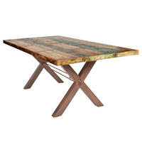 ESSTISCH 200/100/76,5 cm Echtholz  Holz, Metall rechteckig Braun, Multicolor  - Multicolor/Braun, MODERN, Holz/Metall (200/100/76,5cm) - MID.YOU