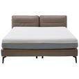 BOXSPRINGBETT 200/200 cm  in Hellbraun  - Hellbraun/Schwarz, Design, Textil/Metall (200/200cm) - Johann Jakob