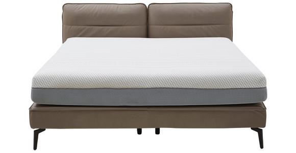 BOXSPRINGBETT 180/200 cm in Hellbraun - Hellbraun/Schwarz, Design, Textil/Metall (180/200cm) - Johann Jakob