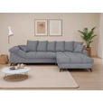 ECKSOFA Grau Cord Rückenkissen, Armlehnenkissen, Rücken echt  - Schwarz/Grau, KONVENTIONELL, Textil/Metall (332/231cm) - Carryhome