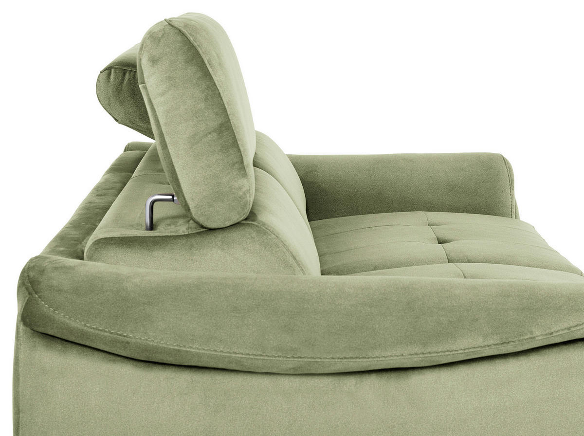 SCHLAFSOFA Samt Hellgrün  - Chromfarben/Hellgrün, Design, Textil/Metall (203/77-98/103cm) - MID.YOU