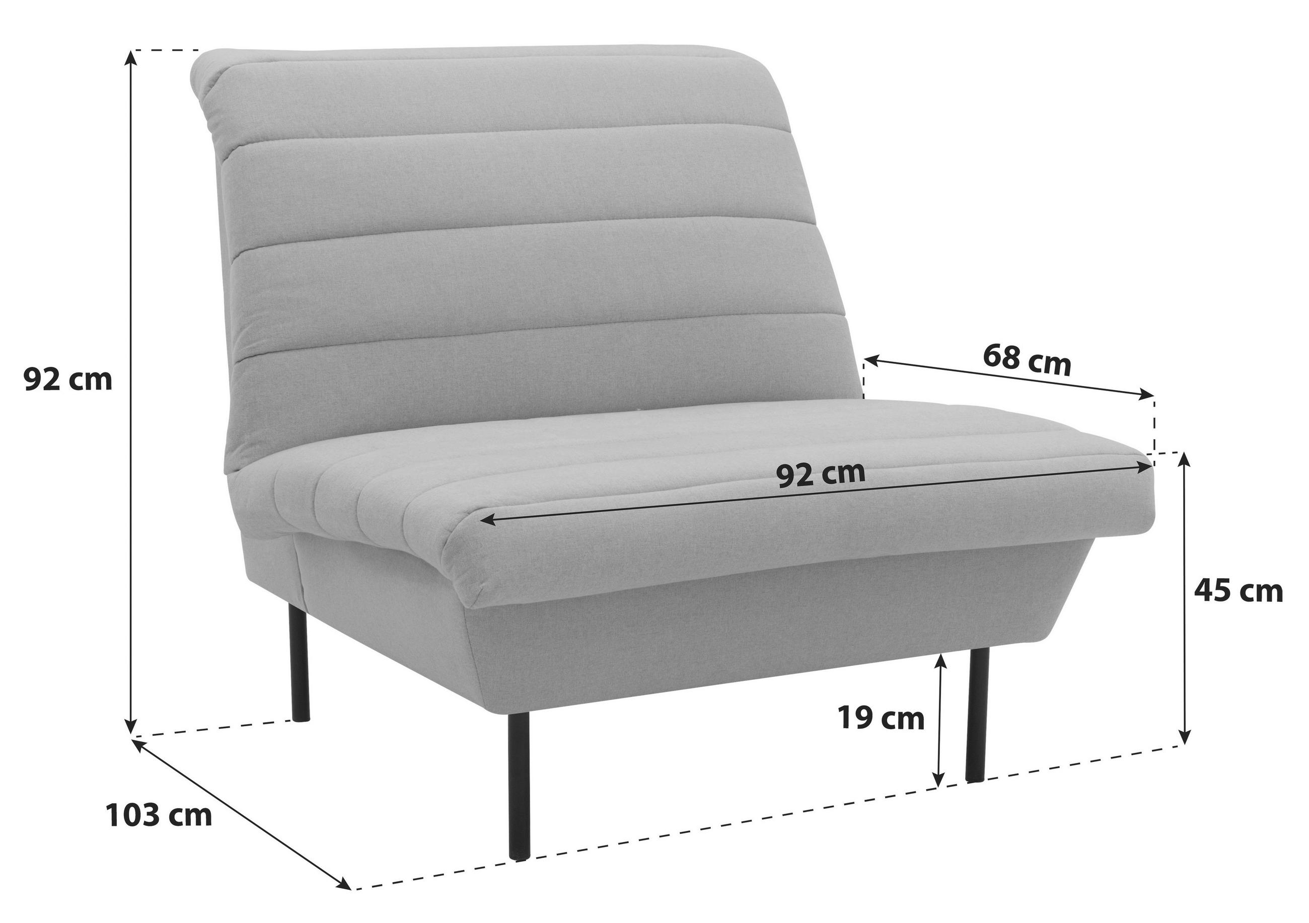 SESSEL Flachgewebe Silberfarben    - Silberfarben/Schwarz, Design, Textil/Metall (92/92/103cm) - LOOKS by W.Joop