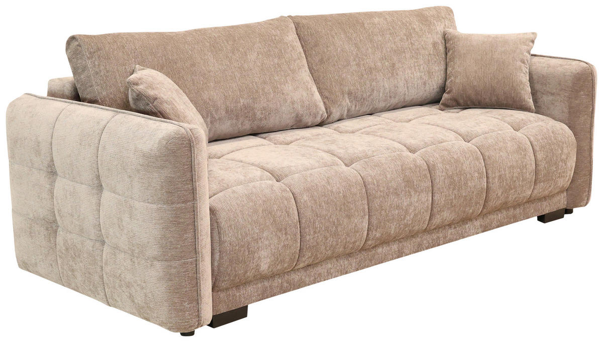 BOXSPRINGSOFA  in Chenille  - Schwarz, KONVENTIONELL, Kunststoff/Textil (235/94/103cm) - Novel