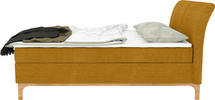 BOXSPRINGBETT 180/200 cm  in Gelb  - Gelb/Buchefarben, Natur, Holz/Textil (180/200cm) - Livetastic