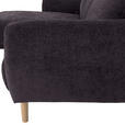 ECKSOFA Dunkelgrau Flachgewebe  - Dunkelgrau/Buchefarben, KONVENTIONELL, Holz/Textil (144/230cm) - Carryhome