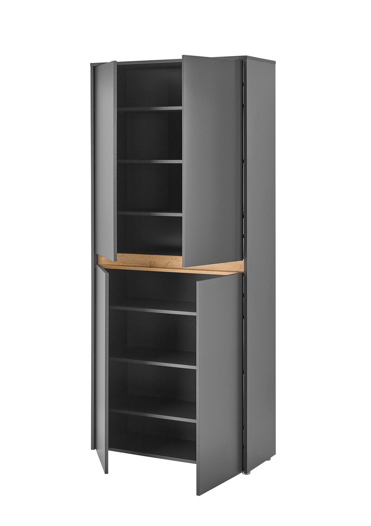 SCHUHSCHRANK Anthrazit, Eiche Wotan  - Anthrazit/Eiche Wotan, Design, Holzwerkstoff/Kunststoff (85/195/35cm) - Modante