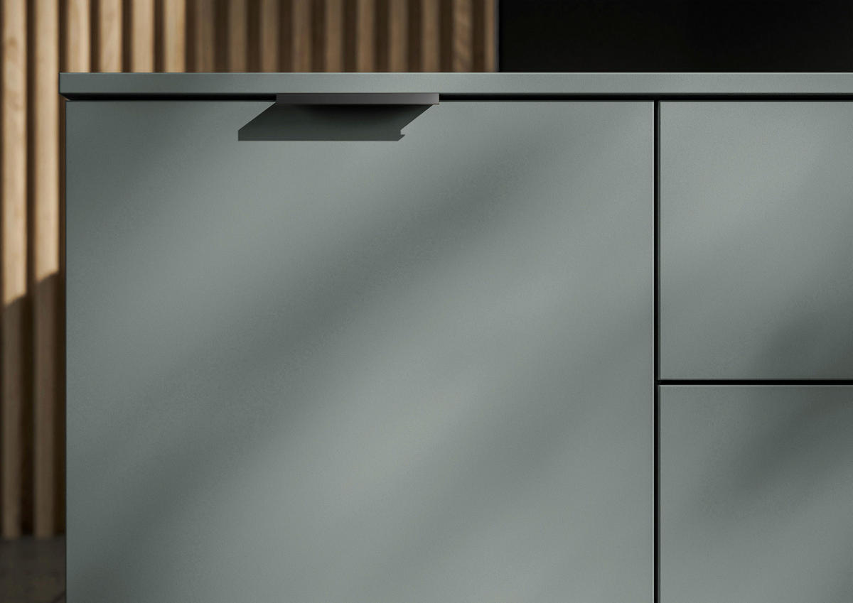 KOMODA S VRATIMA - žalfijazelena/crna, Osnovno, pločasti materijal/plastika (135/90/40cm) - Xora