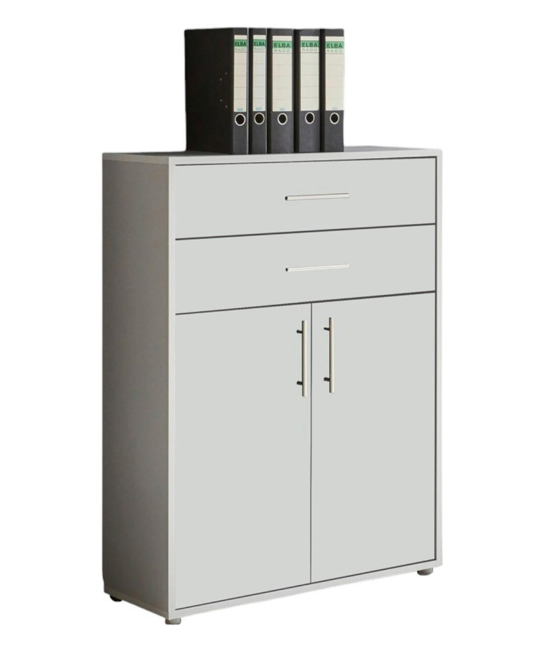 AKTENSCHRANK 84,5/114/33 cm  - Weiß/Grau, MODERN, Holzwerkstoff (84,5/114/33cm) - MID.YOU