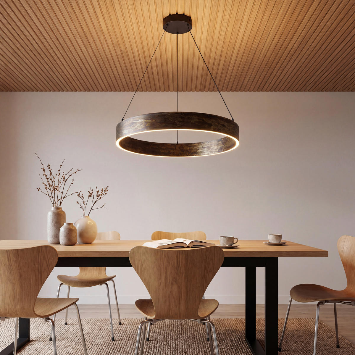 LED-HÄNGELEUCHTE Oxira 59/120 cm  - Multicolor/Schwarz, Design, Kunststoff/Metall (59/120cm) - Dieter Knoll