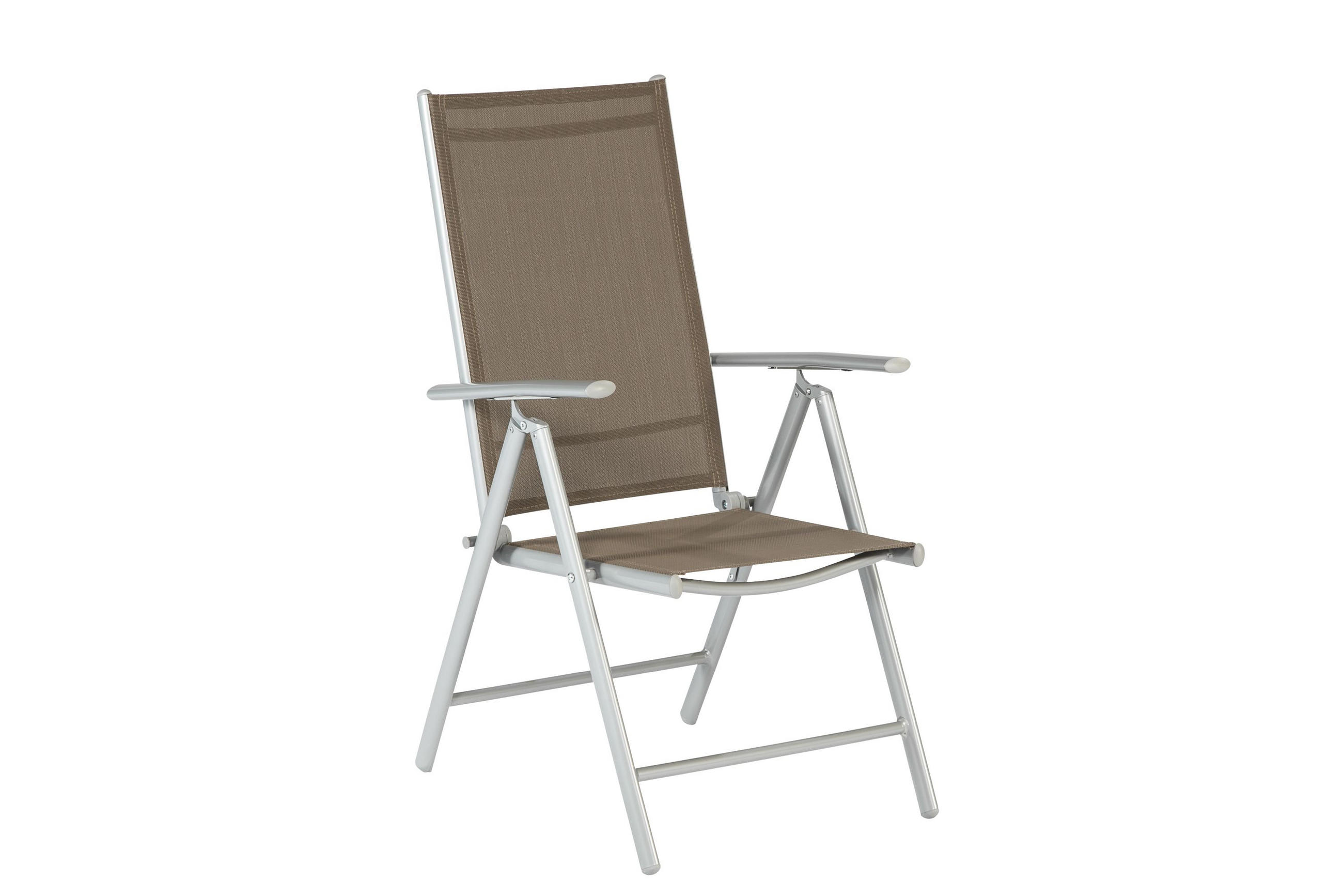 GARTENKLAPPSESSEL-SET Aluminium Taupe  - Taupe/Silberfarben, ROMANTIK / LANDHAUS, Textil/Metall (57/108/65cm) - Gardenson