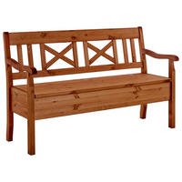 SITZBANK 148/93/58 cm Bernsteinfarben Kiefer massiv  - Bernsteinfarben, ROMANTIK / LANDHAUS, Holz (148/93/58cm) - Boxxx