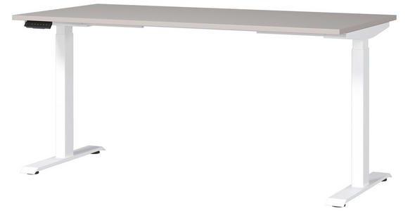 SCHREIBTISCH 160/80/72-118 cm in Kaschmir, Weiß - Kaschmir/Weiß, MODERN, Holzwerkstoff/Metall (160/80/72-118cm) - Novel