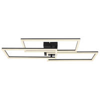 LED-DECKENLEUCHTE 90/40/8 cm   - Opal/Schwarz, Design, Kunststoff/Metall (90/40/8cm) - Globo