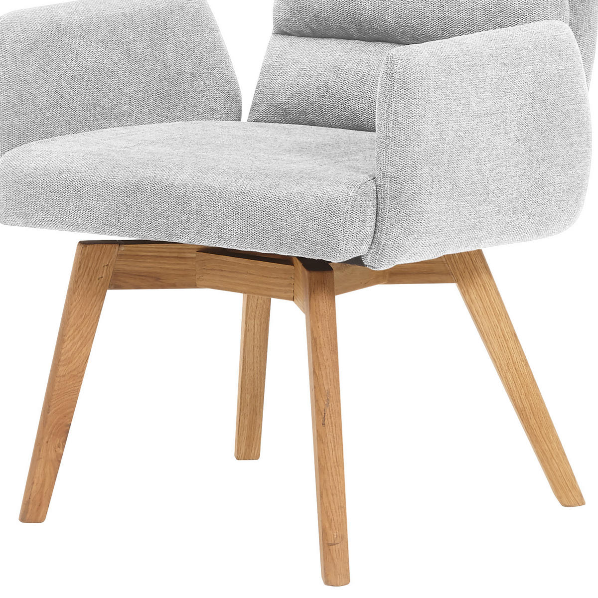 ARMLEHNSTUHL  in Mikrofaser  - Eichefarben/Hellgrau, Basics, Holz/Textil (61/95/65cm) - MID.YOU