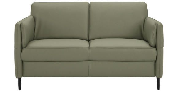 2,5-SITZER Latina in Echtleder Olivgrün   - Schwarz/Olivgrün, Design, Leder/Metall (164/84/99cm) - Dieter Knoll