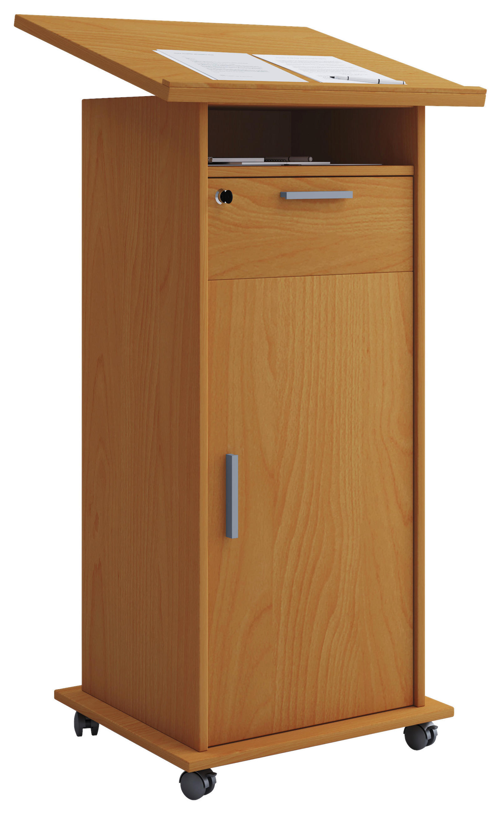 Stehpult Mit Stauraum B: 60 Cm H: 120 Cm Meeta, Buche Dekor