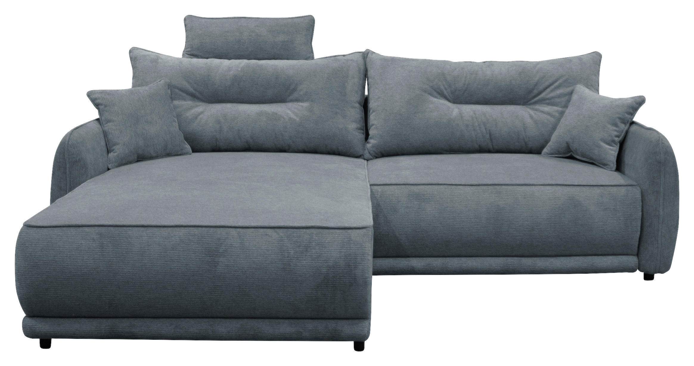 ECKSOFA in Struktur Blau  195/264 cm  - Blau/Beige, Design, Kunststoff/Textil (195/264cm) - MID.YOU