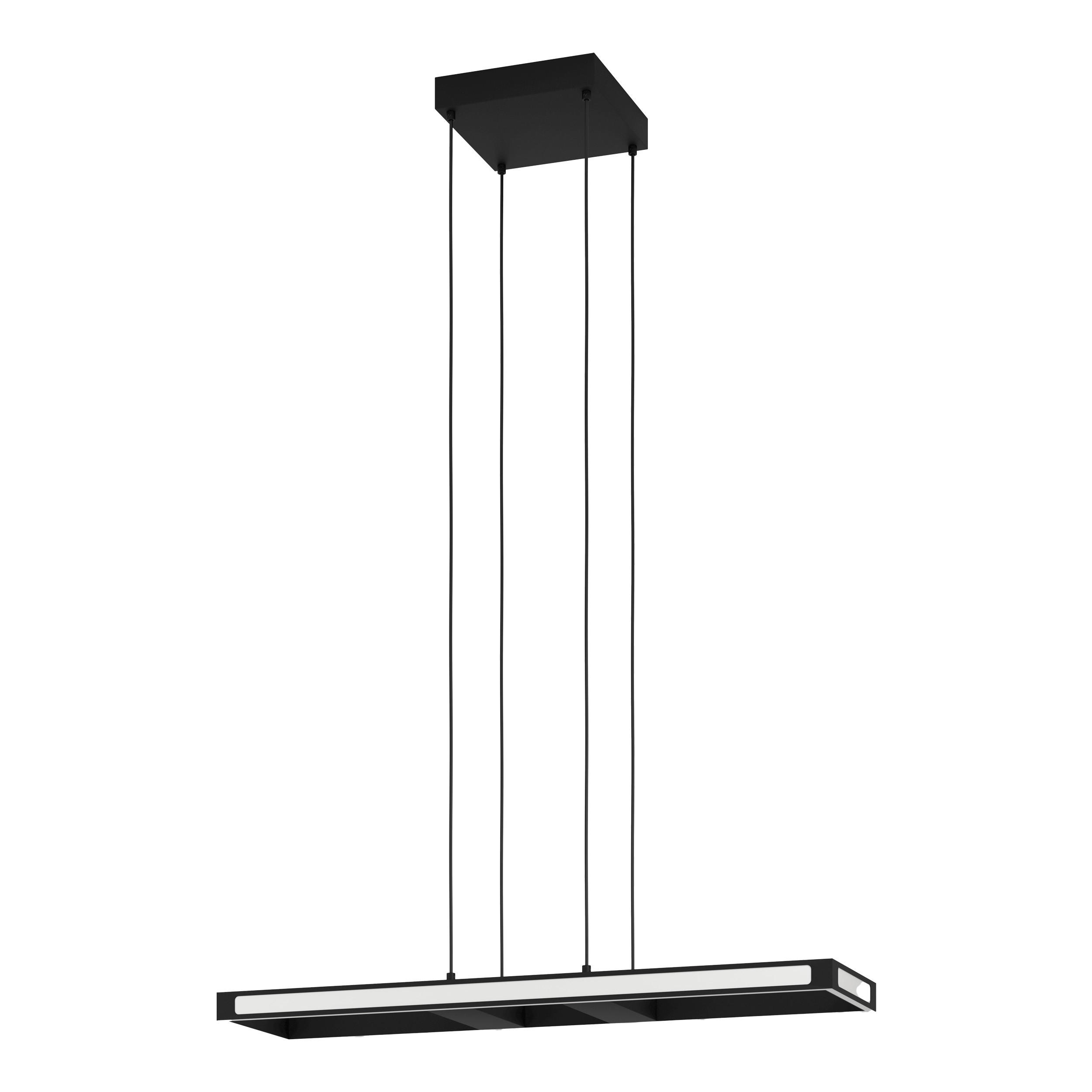 LED-PENDELLEUCHTE Savilanas-Z 77/20/110 cm   - Schwarz/Weiß, Design, Kunststoff/Metall (77/20/110cm) - Eglo