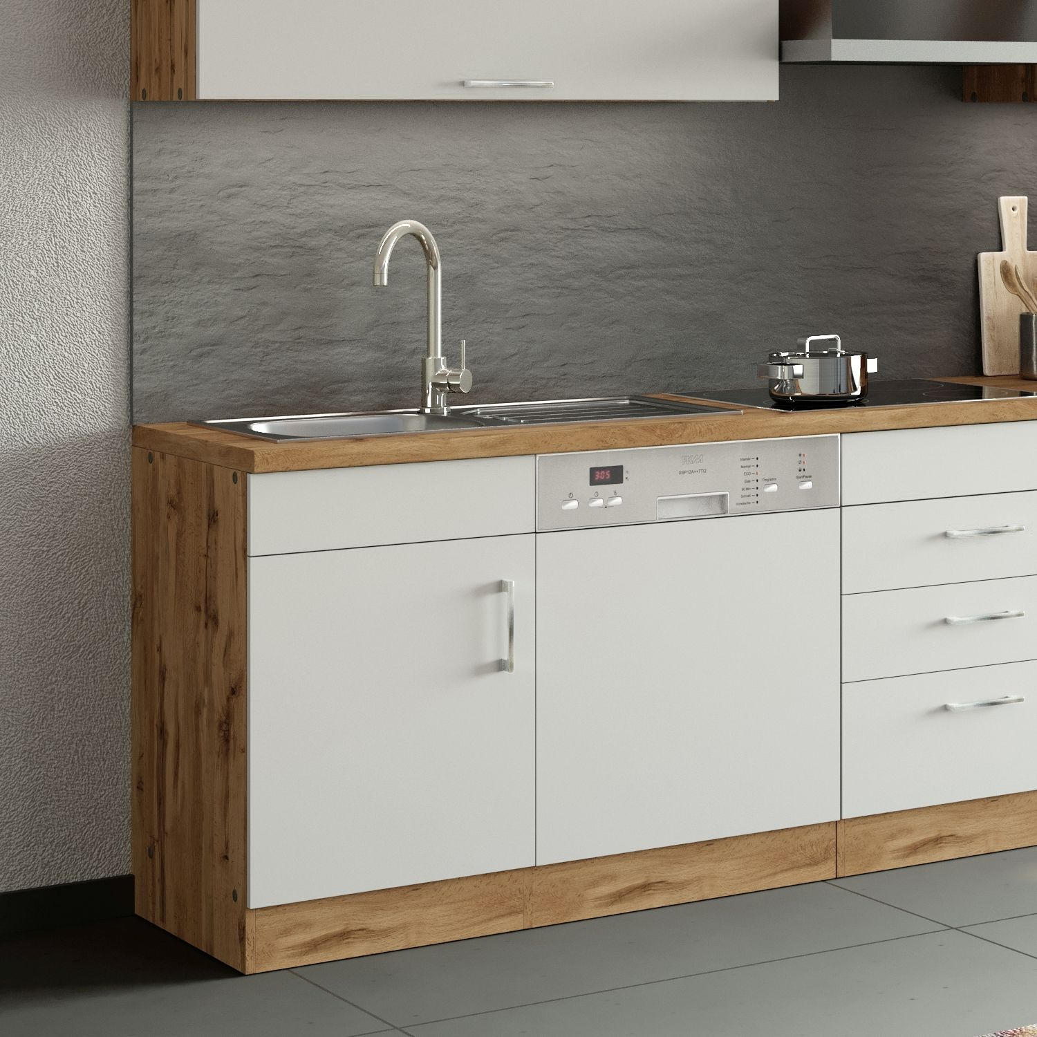 BÄNKSKÅP FÖR DISKHO 110/85/60 cm  i vit  - vit/kromfärg, Modern, metall/trämaterial (110/85/60cm) - Held