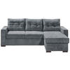 ECKSOFA Anthrazit Mikrovelours  - Anthrazit/Schwarz, Basics, Kunststoff/Textil (230/154cm) - MID.YOU