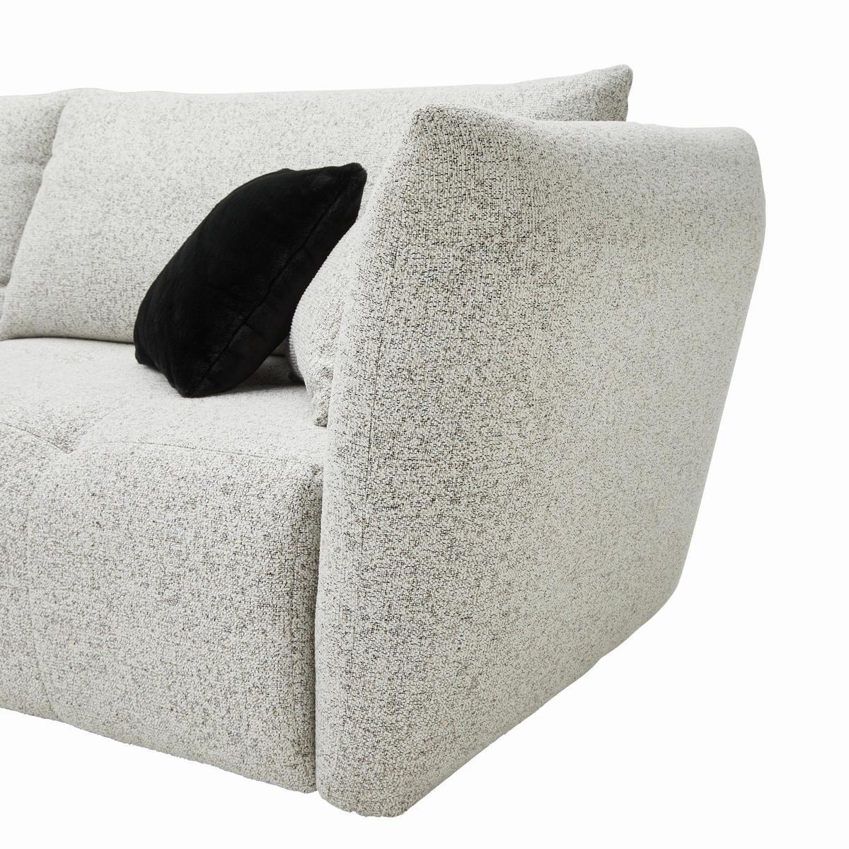 ECKSOFA Struktur Beige  - Beige/Schwarz, Modern, Textil (300/193cm) - Livetastic