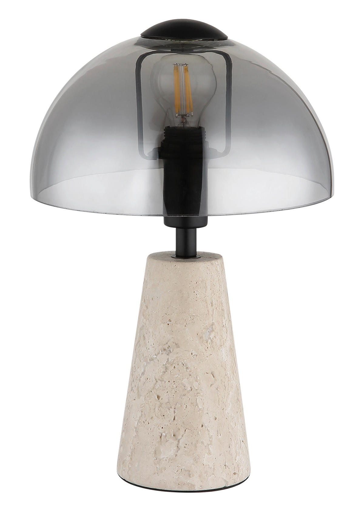 TISCHLEUCHTE 20/31 cm   - Schwarz/Grau, Design, Glas/Metall (20/31cm) - Globo