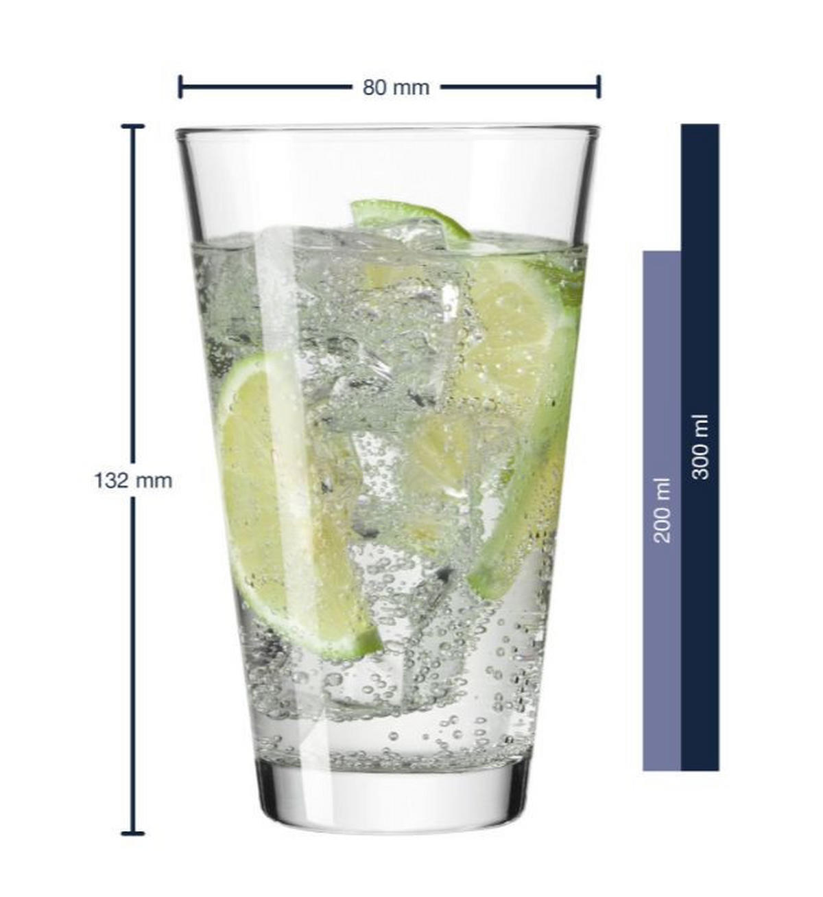 TRINKGLAS-SET  6-teilig  - Klar, Basics, Glas (0,3l) - Leonardo
