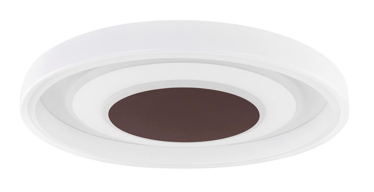 LED-DECKENLEUCHTE GOFFI 69/10 cm   - Opal/Braun, Design, Kunststoff/Metall (69/10cm) - Globo