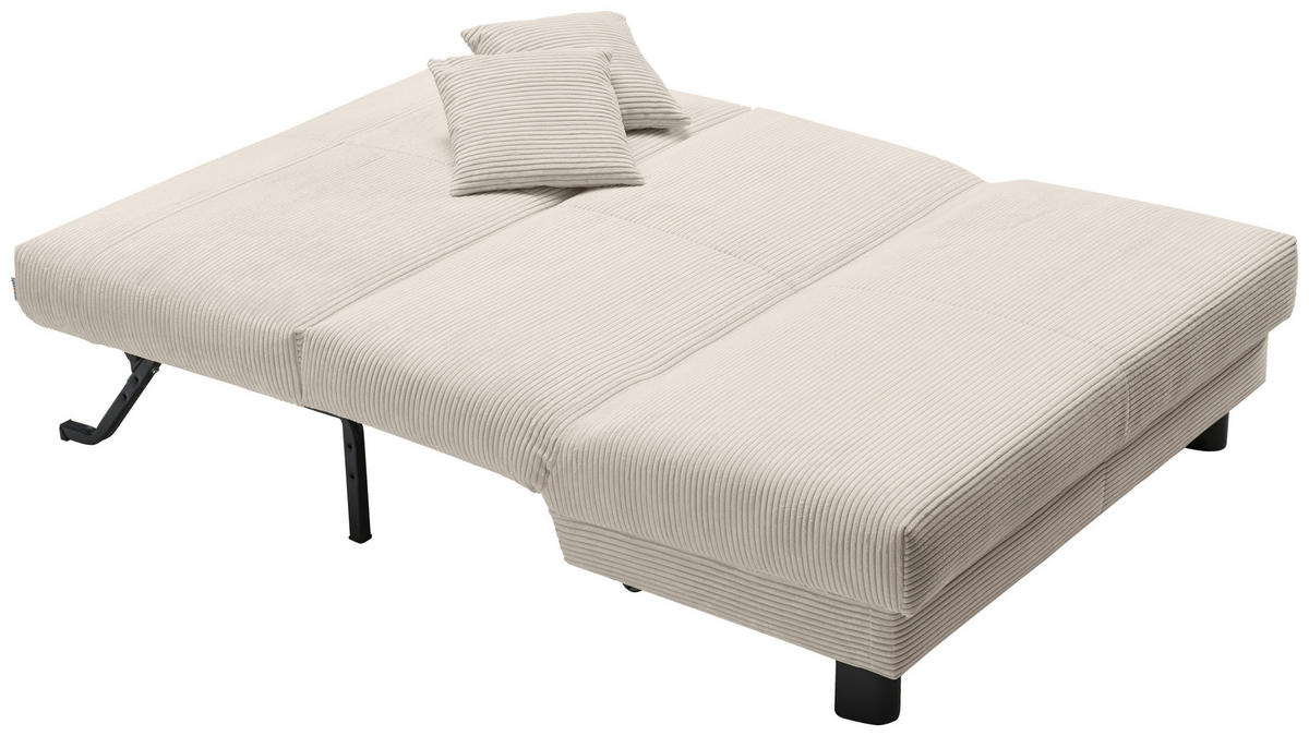 SCHLAFSOFA Cord Beige  - Beige/Schwarz, Design, Textil/Metall (145/85/100cm) - Carryhome