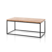 COUCHTISCH Asteiche massiv rechteckig Schwarz, Eichefarben  - Eichefarben/Schwarz, MODERN, Holz/Metall (110/45/60cm) - MID.YOU