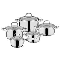 KOCHTOPFSET TRENTINO 5-teilig  - Klar/Edelstahlfarben, Basics, Glas/Metall - GSW
