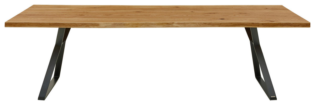 ESSTISCH 180/100/76 cm Echtholz  Holz, Metall in verschiedenen Größen erhältlich Freiform Eichefarben  - Eichefarben/Schwarz, Design, Holz/Metall (180/100/76cm) - Musterring