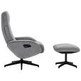 RELAXSESSELSET inkl. Funktion Cord Relaxfunktion, Hocker    - Dunkelgrau/Schwarz, Design, Textil/Metall (75/106/74cm) - Xora