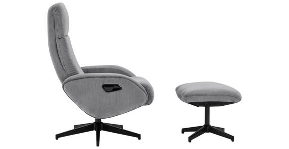 RELAXSESSELSET inkl. Funktion Cord Relaxfunktion, Hocker - Dunkelgrau/Schwarz, Design, Textil/Metall (75/106/74cm) - Xora