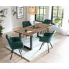 TISCHGRUPPE Walnussfarben, Waldgrün  - Waldgrün/Walnussfarben, MODERN, Holz/Textil (160/90/75cm) - Livetastic