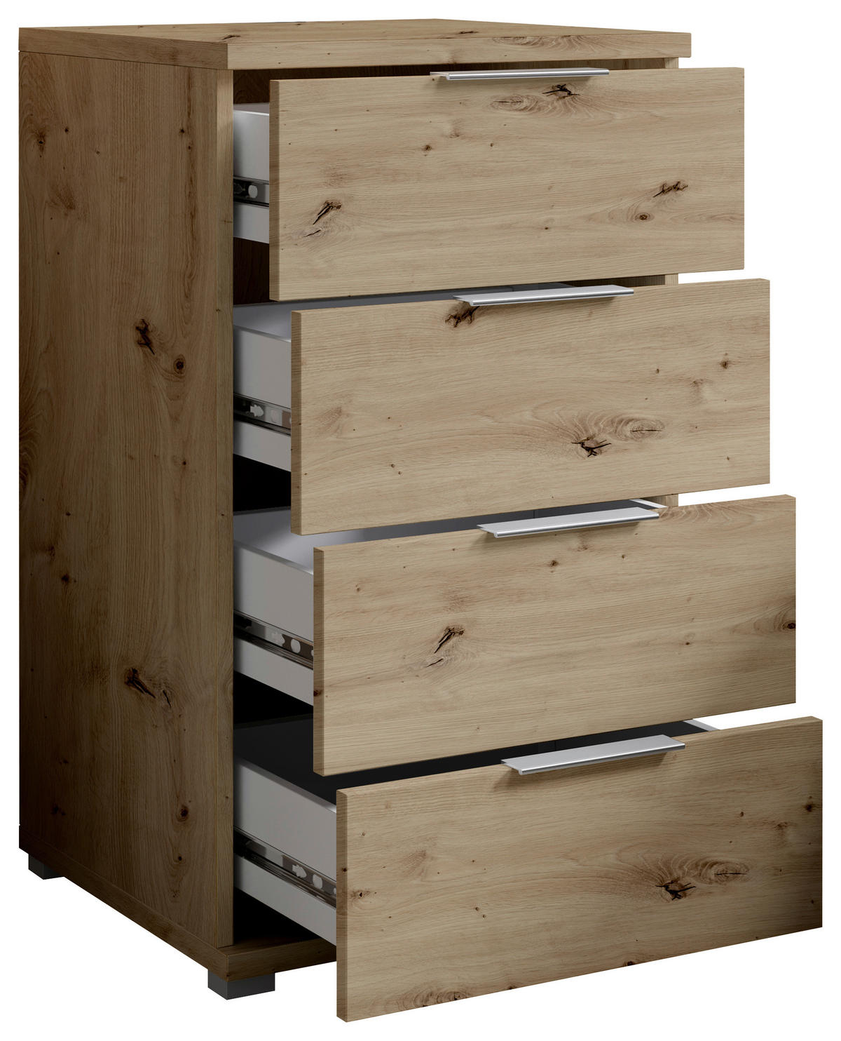 NOĆNI ORMARIĆ boje hrasta   - boje hrasta/boje kroma, Design, drvni materijal (46/79/42cm) - Boxxx