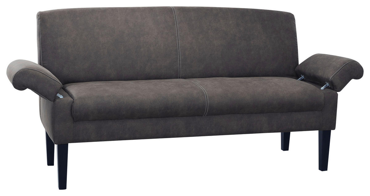 3-SITZER-SOFA in Mikrofaser Anthrazit  - Anthrazit/Beige, Konventionell, Holz/Textil (182/97/78cm) - Sit & More