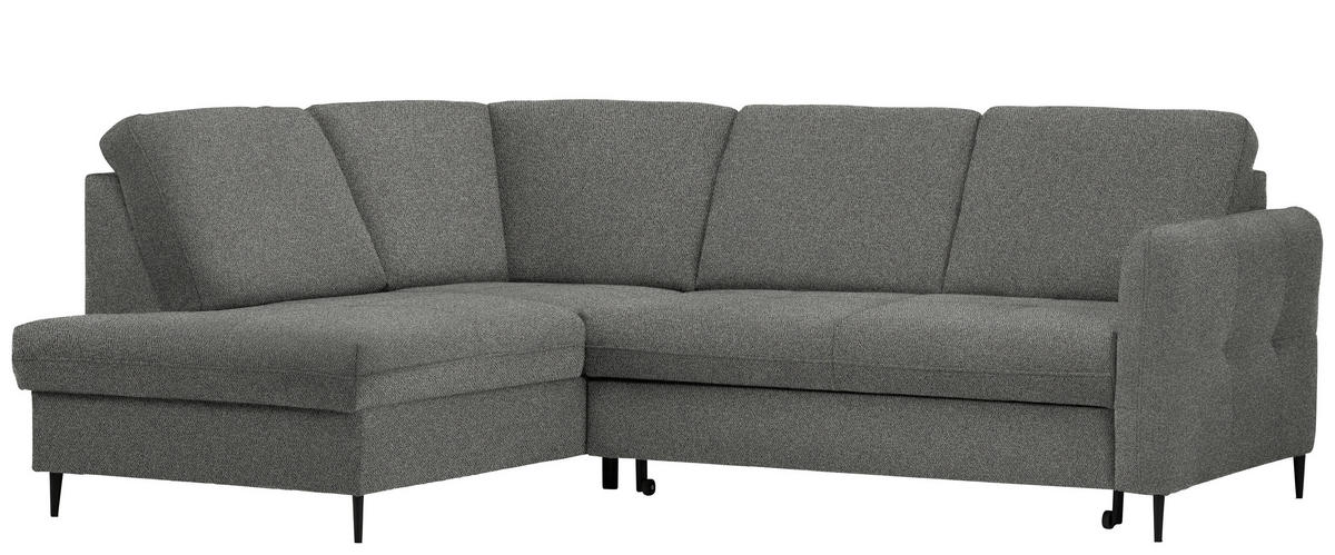 ECKSOFA in Chenille Dunkelgrau  - Dunkelgrau/Schwarz, Modern, Holz/Textil (184/241cm) - Carryhome