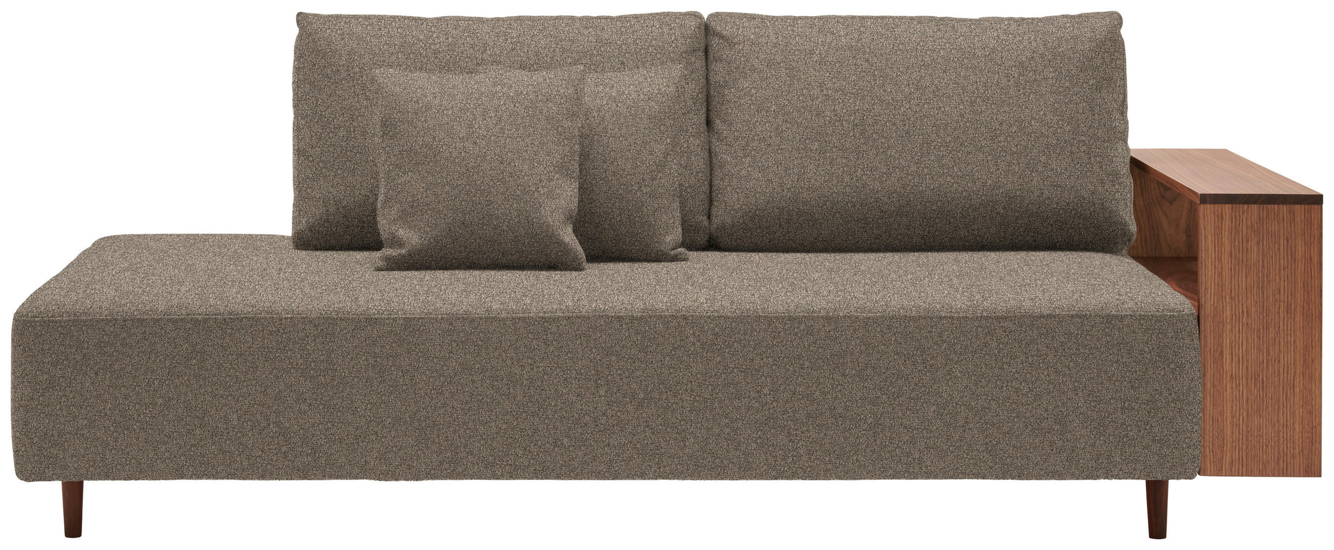 SCHLAFSOFA in Textil Greige  - Greige/Nussbaumfarben, Natur, Holz/Textil (228/90/100cm) - Joka