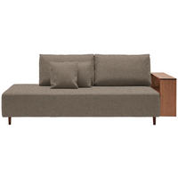 SCHLAFSOFA in Textil Greige  - Greige/Nussbaumfarben, Natur, Holz/Textil (228/90/100cm) - Joka