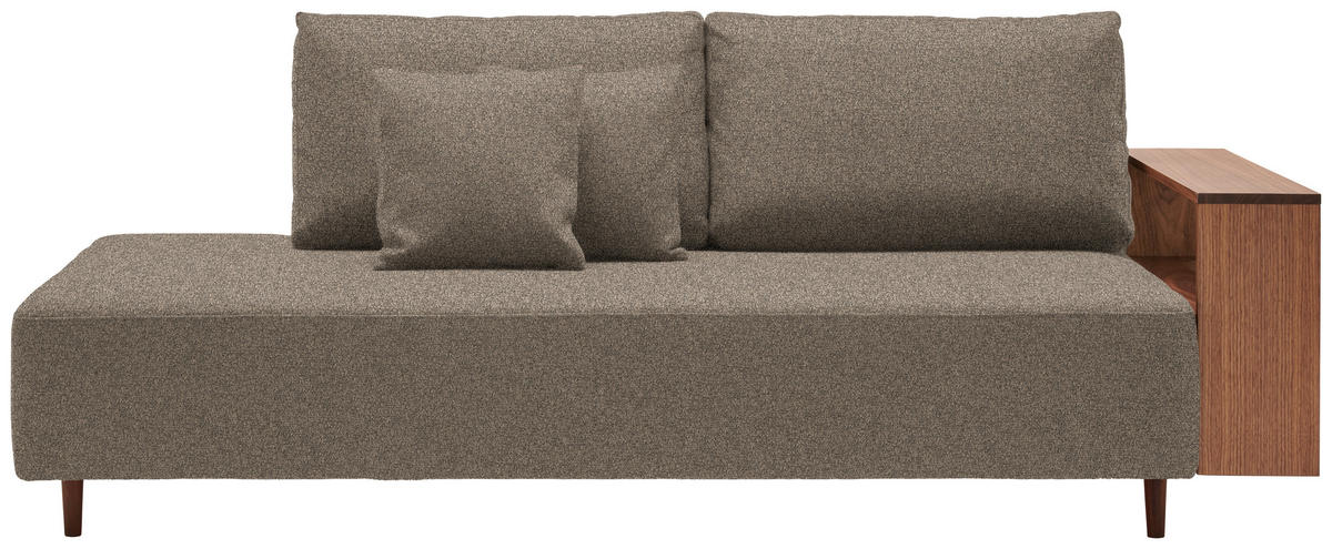 SCHLAFSOFA in Textil Greige  - Greige/Nussbaumfarben, Natur, Holz/Textil (228/90/100cm) - Joka