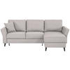 ECKSOFA in Velours Hellgrau  - Hellgrau/Schwarz, Konventionell, Holz/Textil (244/159cm) - Carryhome