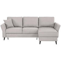 ECKSOFA in Velours Hellgrau  - Hellgrau/Schwarz, Konventionell, Holz/Textil (244/159cm) - Carryhome