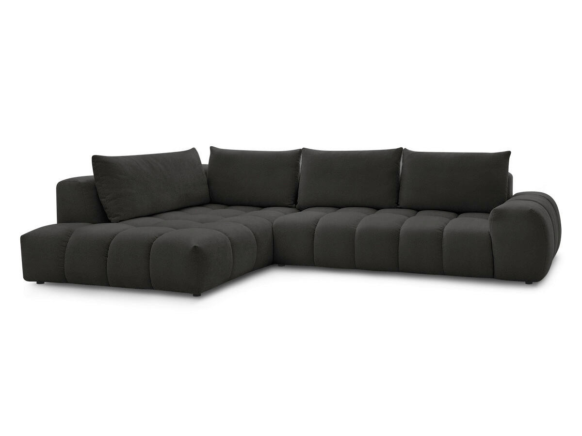 ECKSOFA Ottomane links  EVEREST Schwarz Struktur  - Schwarz, MODERN, Kunststoff/Textil (210/352cm) - Livetastic