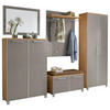 GARDEROBE 6-teilig  in 260/193/40 cm  - Taupe/Hellbraun, Design, Glas/Holz (260/193/40cm)